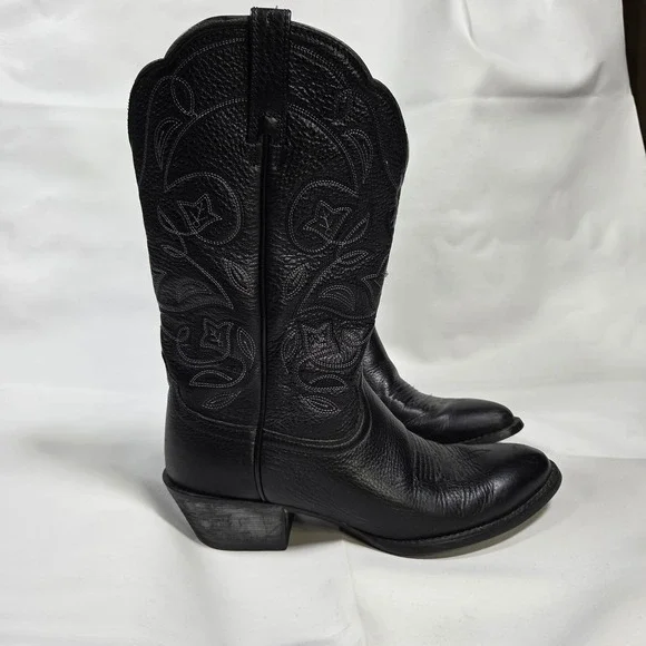 Ariat Heritage Western Cowboy Boots Women 7B Black Leather 10001037 - Picture 3 of 9